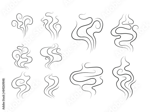 Thin Smoke Line Vector Set