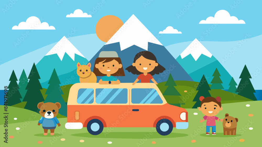 happy family road trip on a car happy family road trip on a car