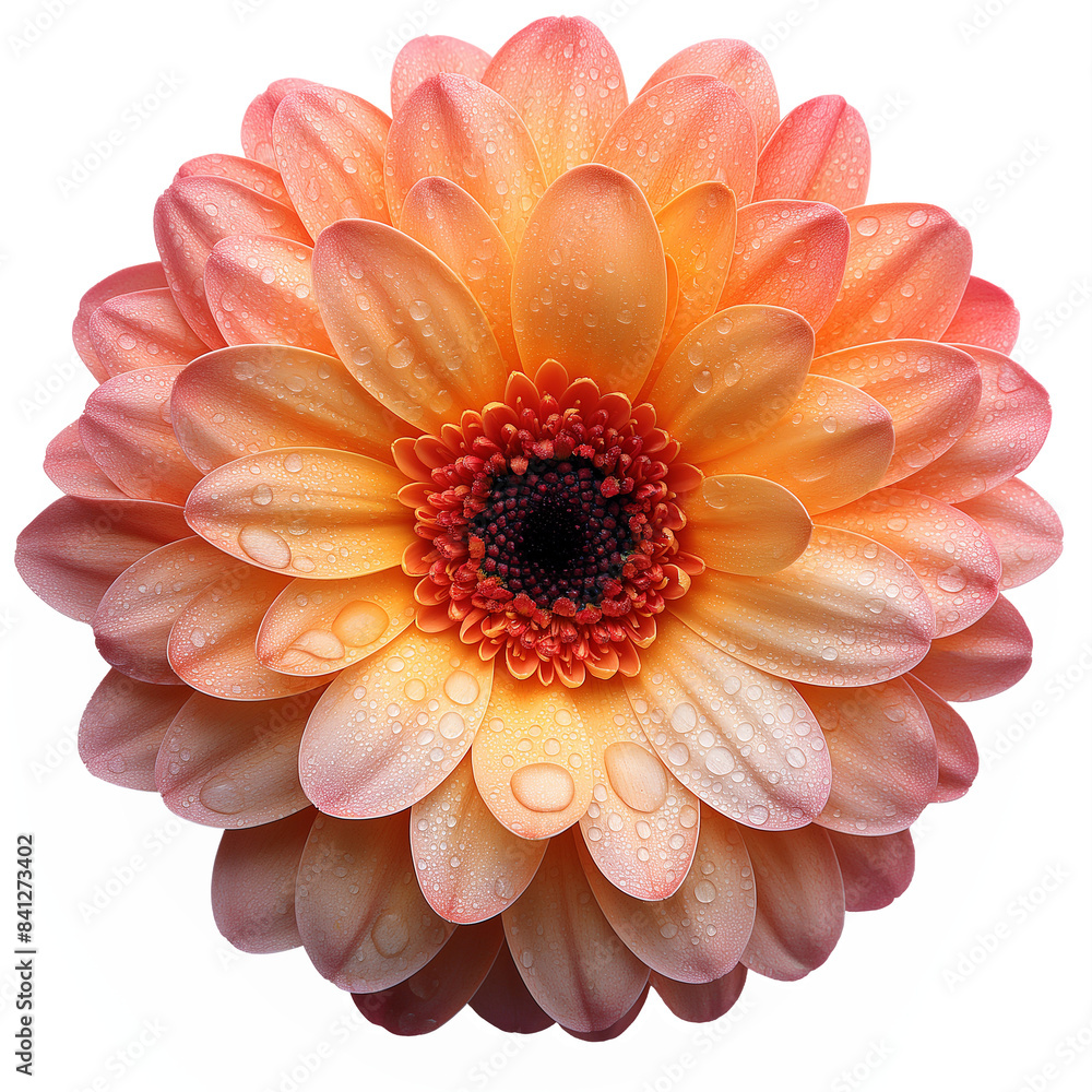 A beautiful orange flower with a droplet of water on it. The flower is the main focus of the image, and the droplet of water adds a sense of freshness and life to the scene A beautiful orange flower with a droplet of water on it. The flower is the main focus of the image, and the droplet of water adds a sense of freshness and life to the scene