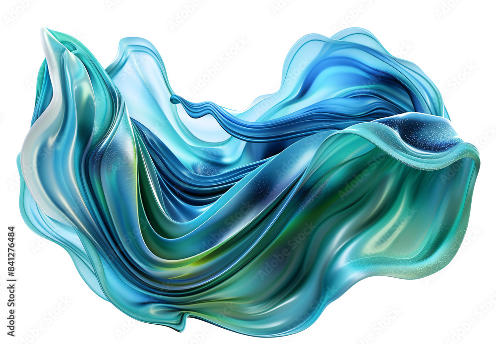 Abstract 3D fluid shape in blue and green colors Abstract 3D fluid shape in blue and green colors