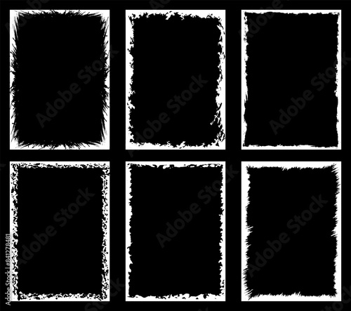 Vintage frames. Empty borders for photo or text. Vector image. Fantasy patterns of frames.