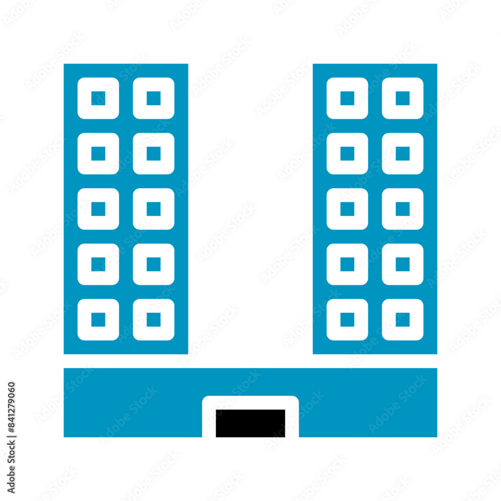 Building icon solid blue black Building icon solid blue black