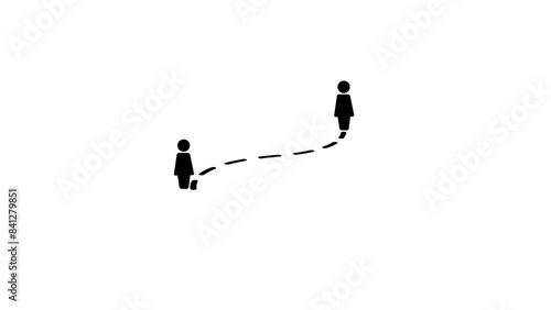 Wallpaper Mural Man jogging icon animation, walking outside, man tourist nature walk, Torontodigital.ca