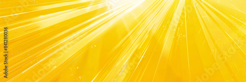 Bright yellow background with radiant sun-like rays creating cheerful atmosphere