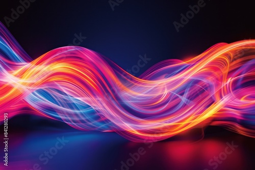 An abstract background features glowing fiber optic cables twisting and intertwining, creating a visually captivating image of advanced communication networks