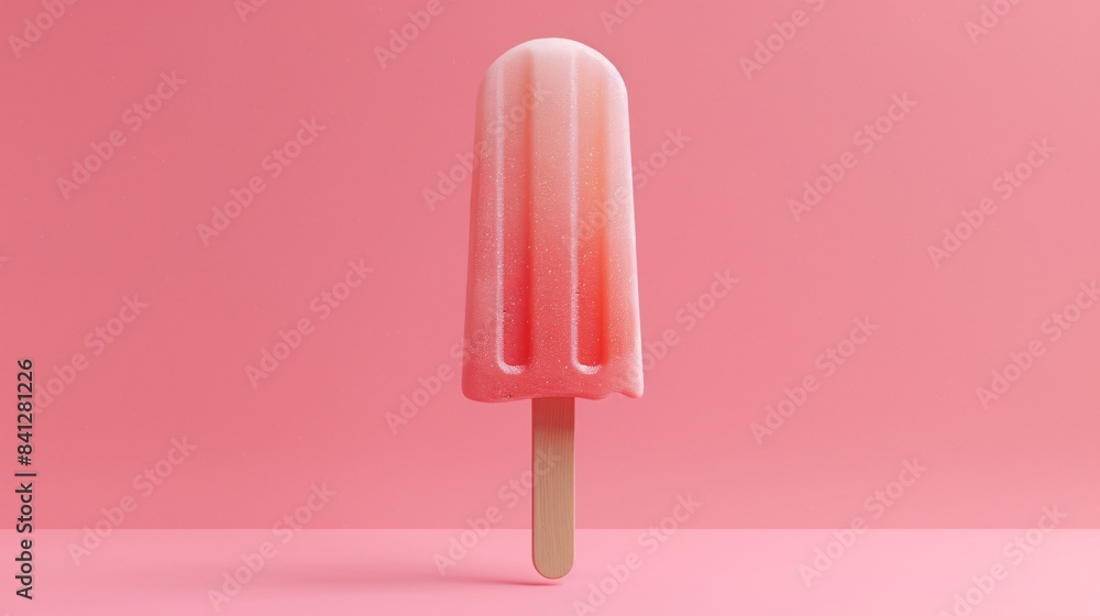 Refreshing pink popsicle isolated on a solid pink background, perfect for summer and dessert-themed projects. 3D Illustration. Refreshing pink popsicle isolated on a solid pink background, perfect for summer and dessert-themed projects. 3D Illustration.