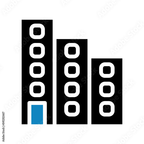 Building icon solid blue black illustration