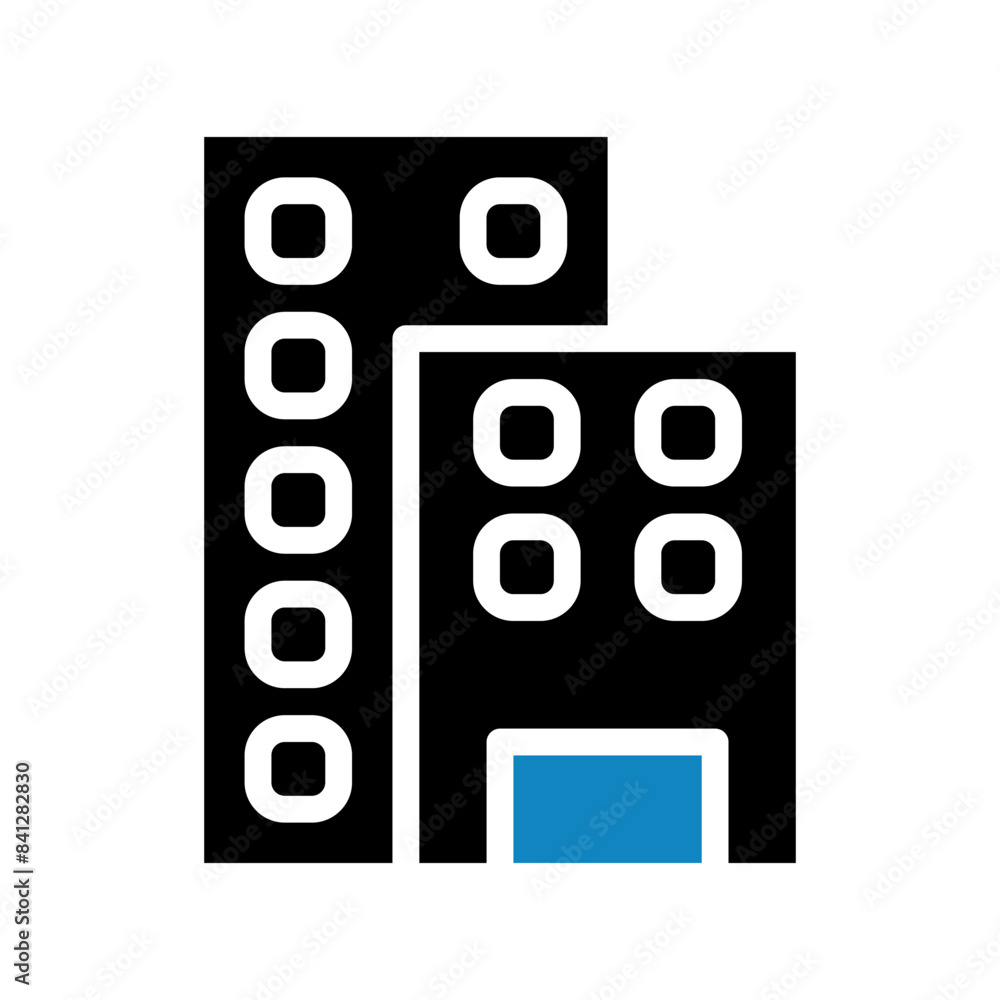 Building icon solid blue black illustration Building icon solid blue black illustration