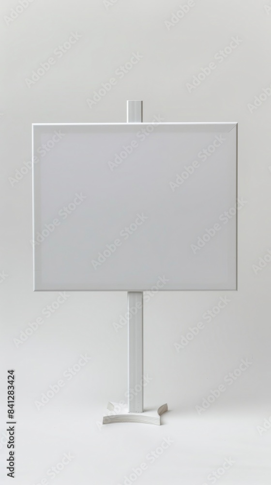 A blank white plastic sign for personalized messages and announcements A blank white plastic sign for personalized messages and announcements