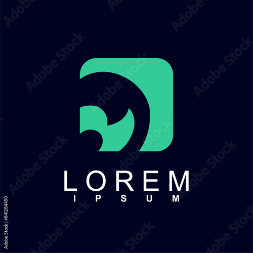 abstract logo design. unique and characterful, geometric abstract logo, modern and cute logo concept