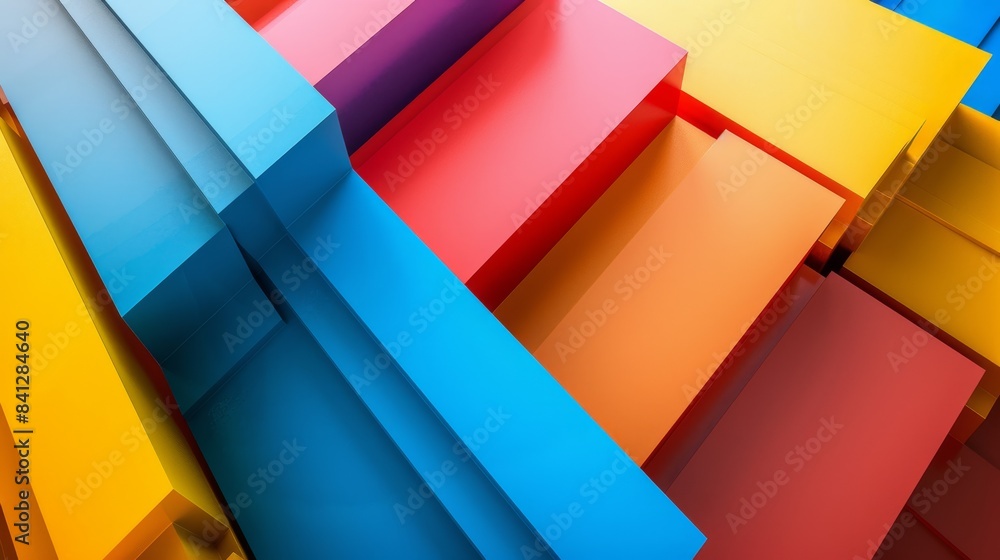 Fototapeta premium Diverse Investment Portfolio: Minimalist Bright Colors in Various Angles