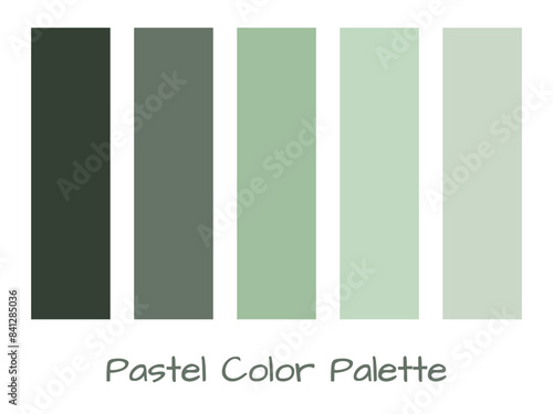 green pastel palette color set include five colors for modern minimalist design. Natural color feel