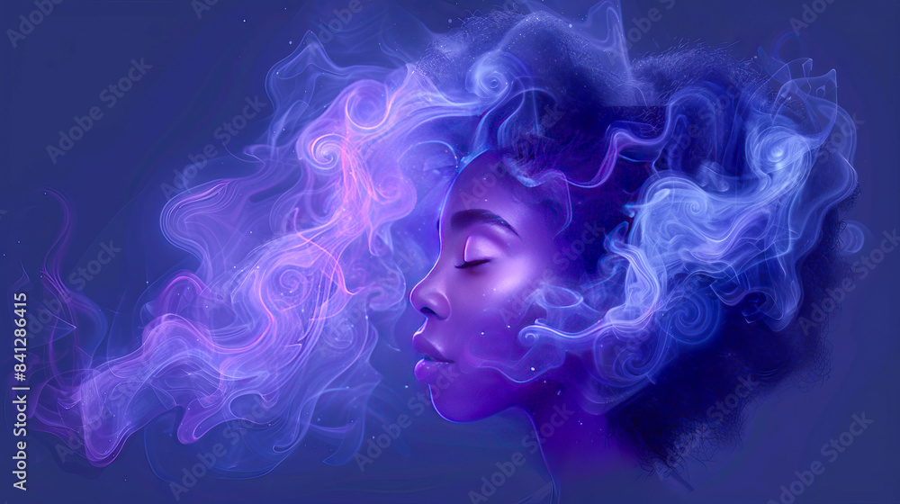 Woman becoming one with cosmic dust Woman becoming one with cosmic dust