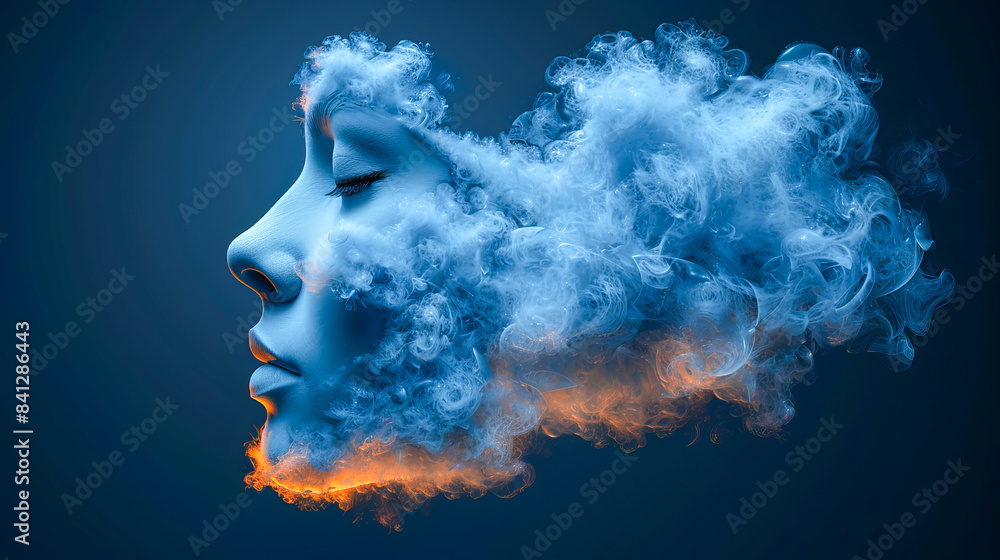 Woman fading into smoke and dreams Woman fading into smoke and dreams