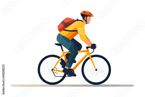 man riding bike set isometric vector flat isolated vector style illustration