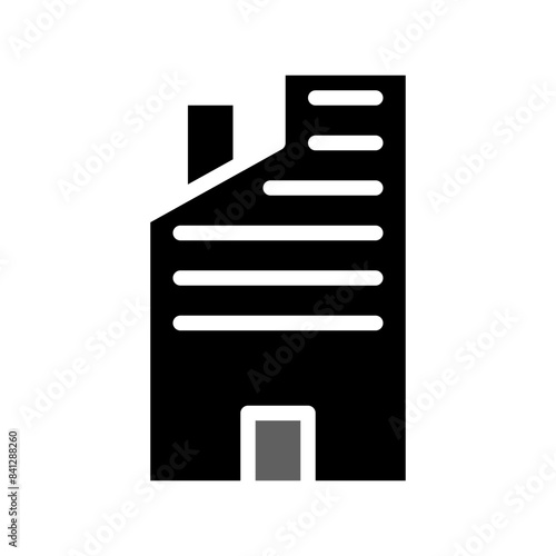 Building icon solid grey black