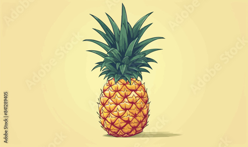 Pineapple vector flat minimalistic isolated vector style illustration