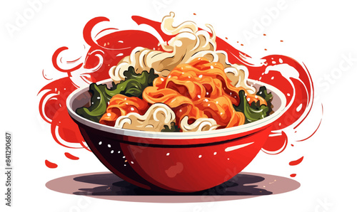ramen bowl isolated vector style illustration