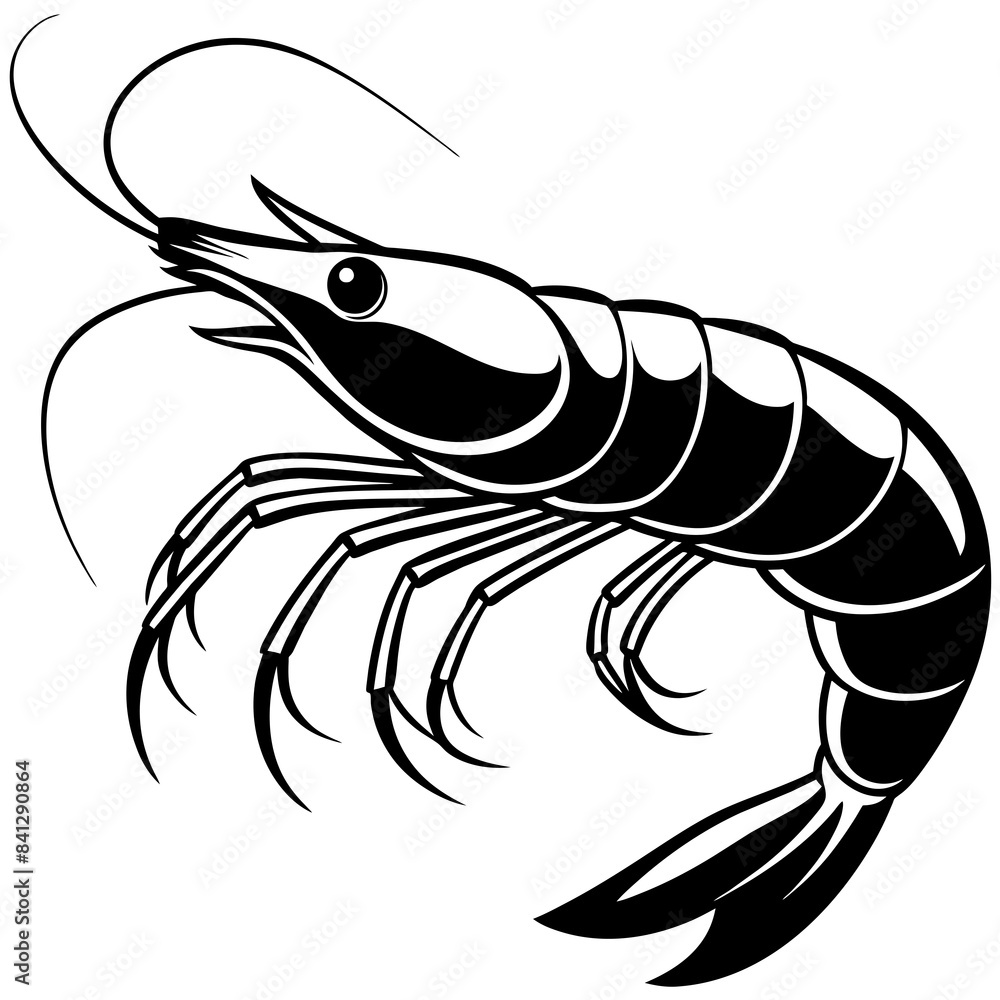 illustration of cartoon shrimp illustration of cartoon shrimp