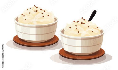 Rice pudding vector flat minimalistic isolated illustration