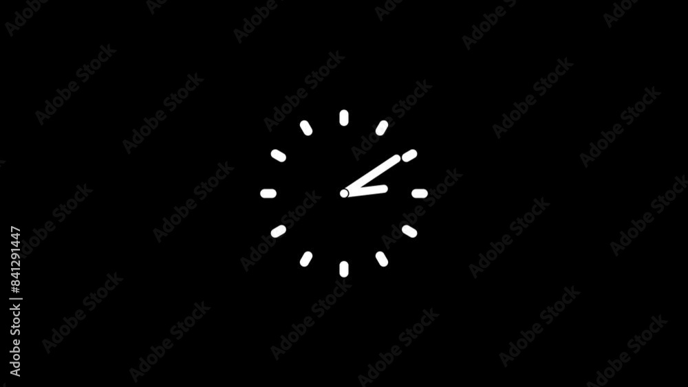 Stopwatch flat style clock icon animation. white color clock 24 hours moving 4k video. Stopwatch flat style clock icon animation. white color clock 24 hours moving 4k video.