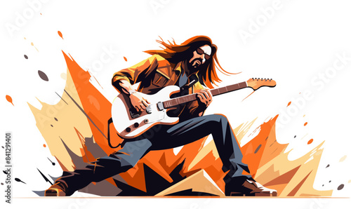 rock music fan vector flat minimalistic isolated illustration