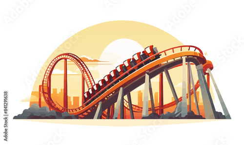 roller coaster vector flat minimalistic isolated illustration