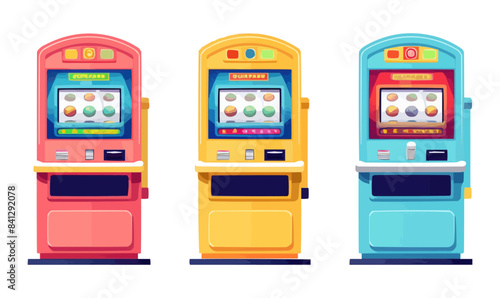 Slot machine vector flat minimalistic isolated vector style illustration
