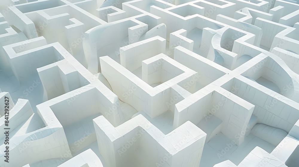 3d rendering maze in top view 3d rendering maze in top view