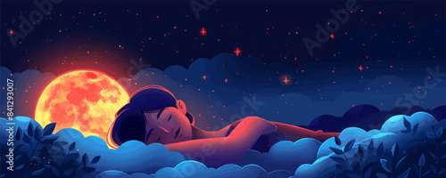Insomnia vector flat minimalistic isolated illustration