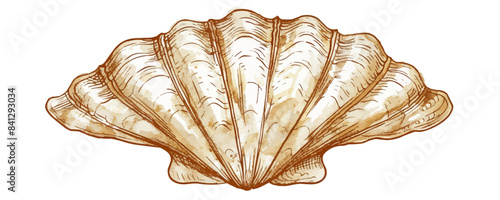 Sea shell hand drawn. vector simple illustration