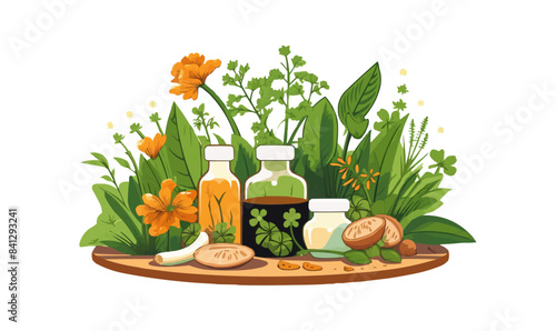 Naturopathy Plant-based Medicine vector flat isolated vector style illustration