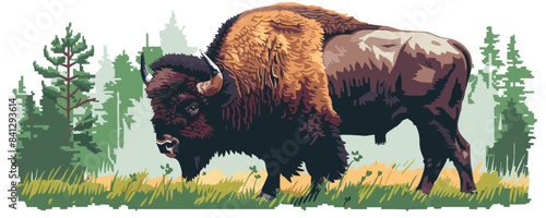 Buffalo. vector simple illustration