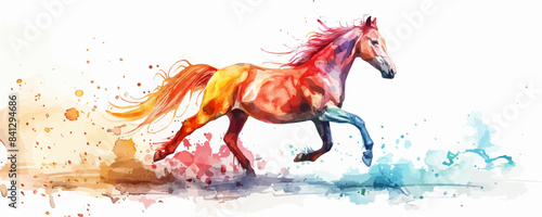 horse in watercolor style. Isolated. vector simple illustration