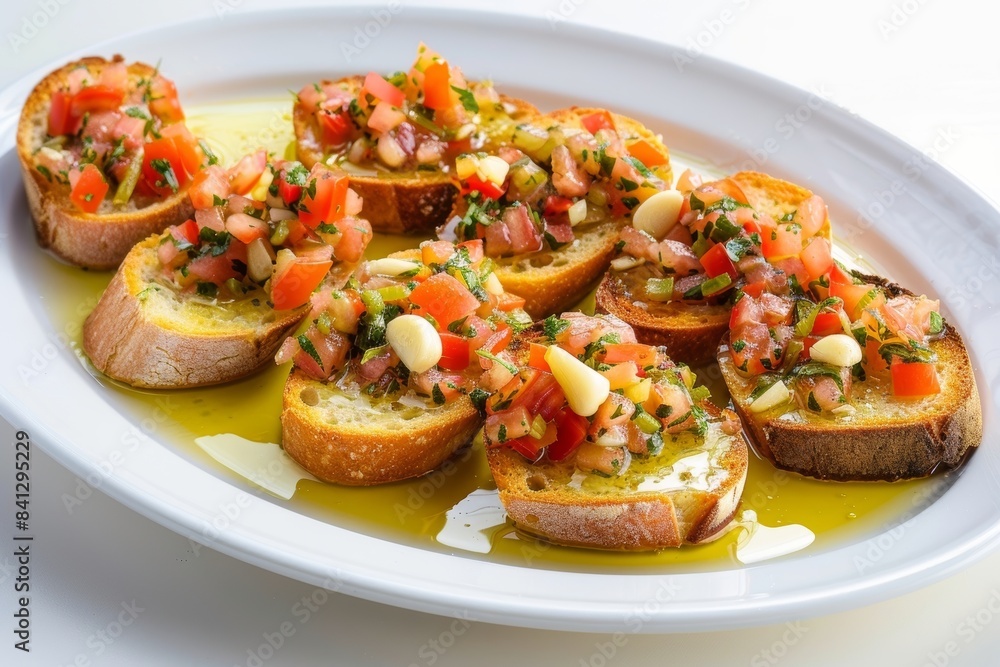 Golden-Brown Bruschetta: Rustic Italian Bread with Olive Oil and Garlic Golden-Brown Bruschetta: Rustic Italian Bread with Olive Oil and Garlic