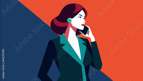 Confident Businesswoman Talking on Smartphone in Stylish Setting
