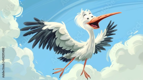 A hilarious cartoon stork is used for illustration © TheWaterMeloonProjec