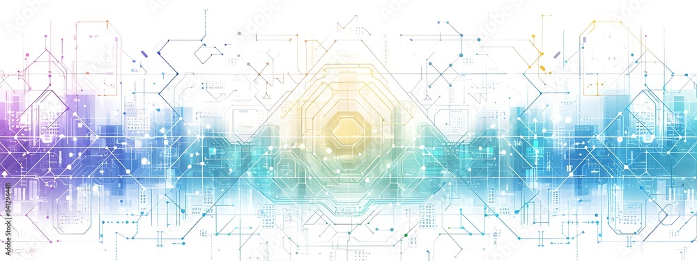 Fototapeta premium Abstract background with hexagons and digital connections on white background vector illustration
