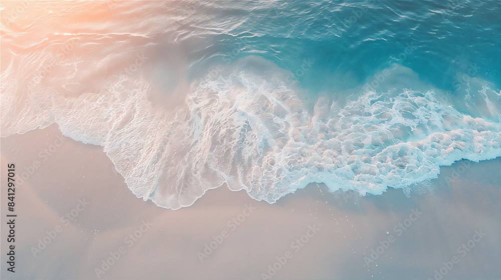Beach with blue sea from above, Summer holiday illustration Beach with blue sea from above, Summer holiday illustration