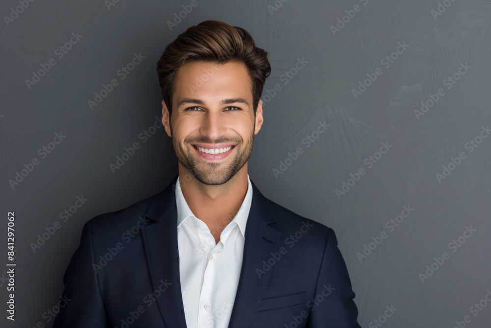 a man in a suit smiling for a picture a man in a suit smiling for a picture