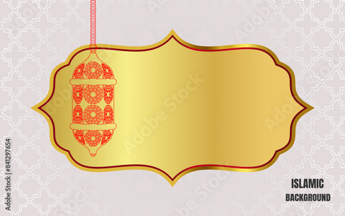 Islamic poster template with decorative ornaments with islamic lanterns. For Islamic New Year Muharram, Mubarak, Eid al-Fitr, Eid al-Adha etc