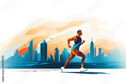 Marathon vector flat minimalistic isolated illustration