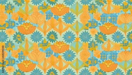 seamless background with flowers