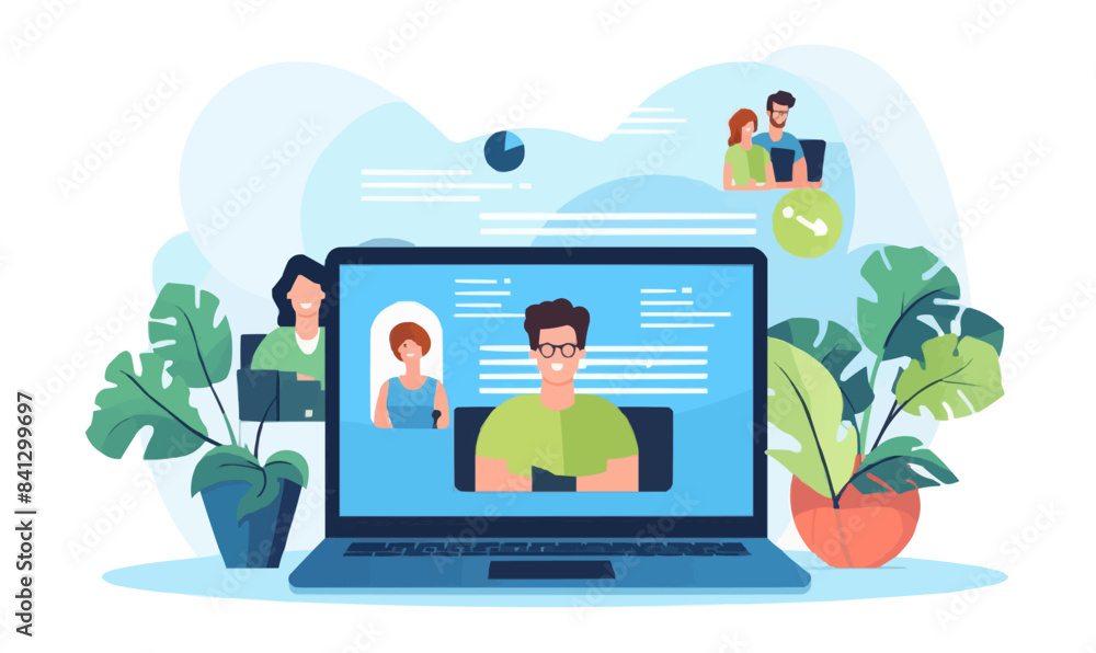 people on video call vector flat minimalistic isolated vector style illustration people on video call vector flat minimalistic isolated vector style illustration