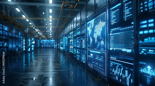 Modern data center with advanced technology