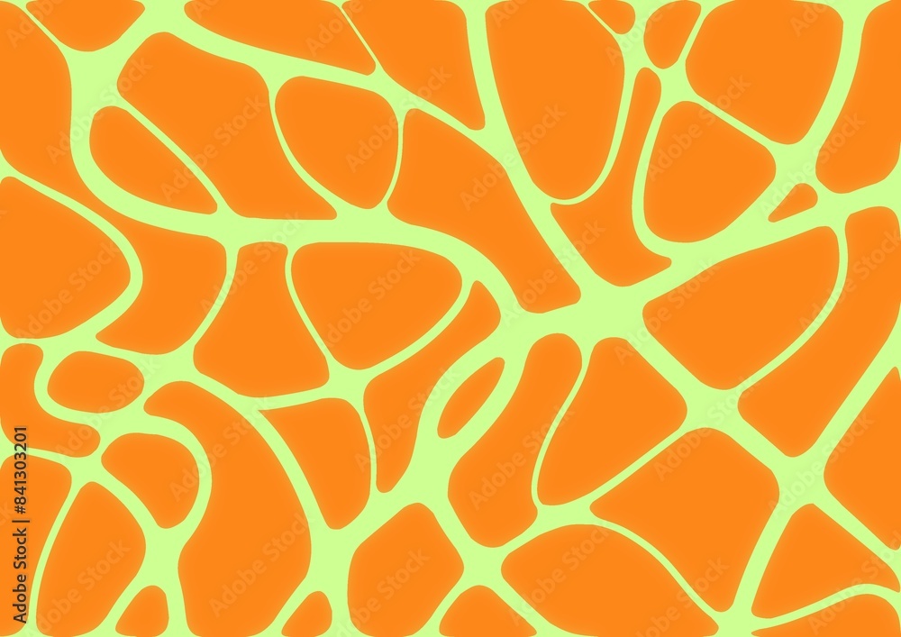 Naklejka premium Neural connections. Web, connect, intersection, cross, connection, background. Colored background with viscous material. White and orange