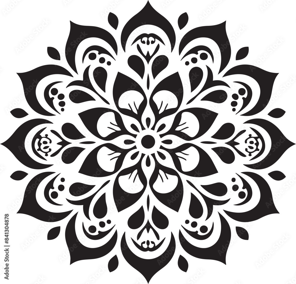 Monochrome ethnic Mandala vector isolated on a white background Monochrome ethnic Mandala vector isolated on a white background