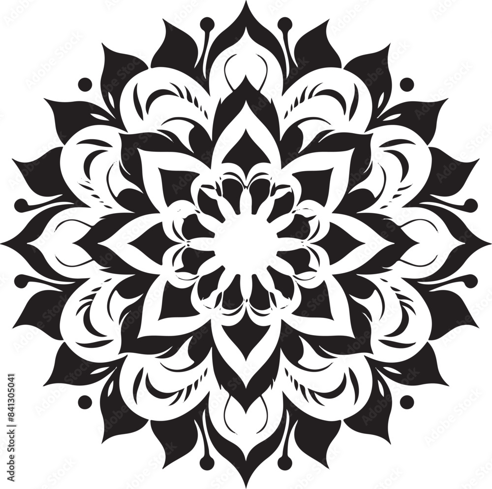 Monochrome ethnic Mandala vector isolated on a white background Monochrome ethnic Mandala vector isolated on a white background