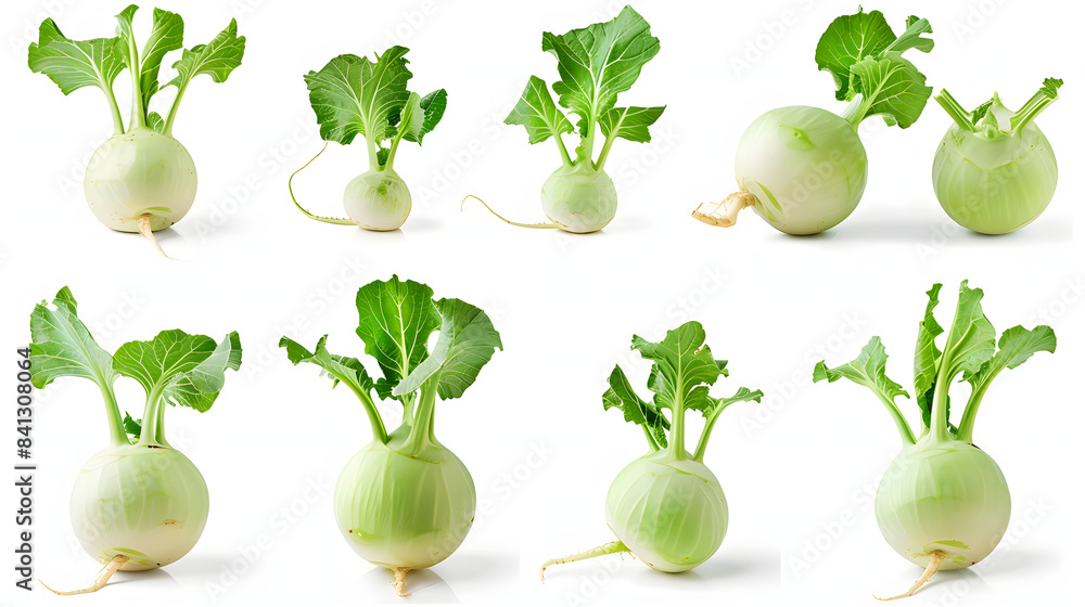 Kohlrabi isolated. Kohlrabi on the white background. Kohlrabi isolated. Kohlrabi on the white background.