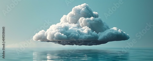 A cloud floating above the water.